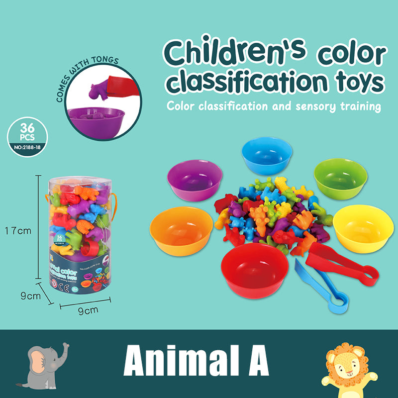 Color Sorting Toys for Toddlers: Animal Theme, Fine Motor Skills - MAMTASTIC