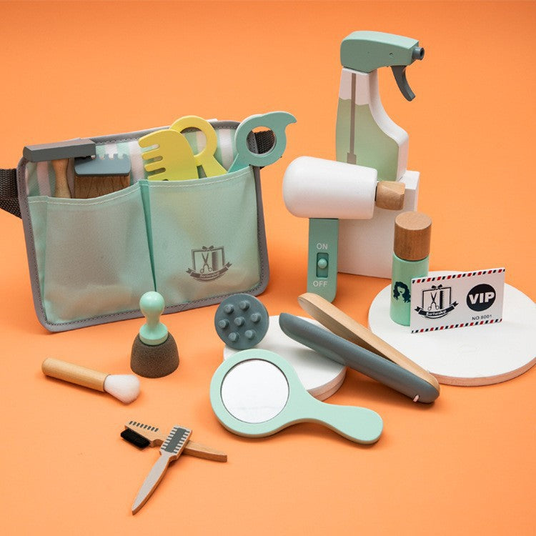 Wooden Makeup Toy Set For Girls - QC Haircut Bag - CJJT223806103CX