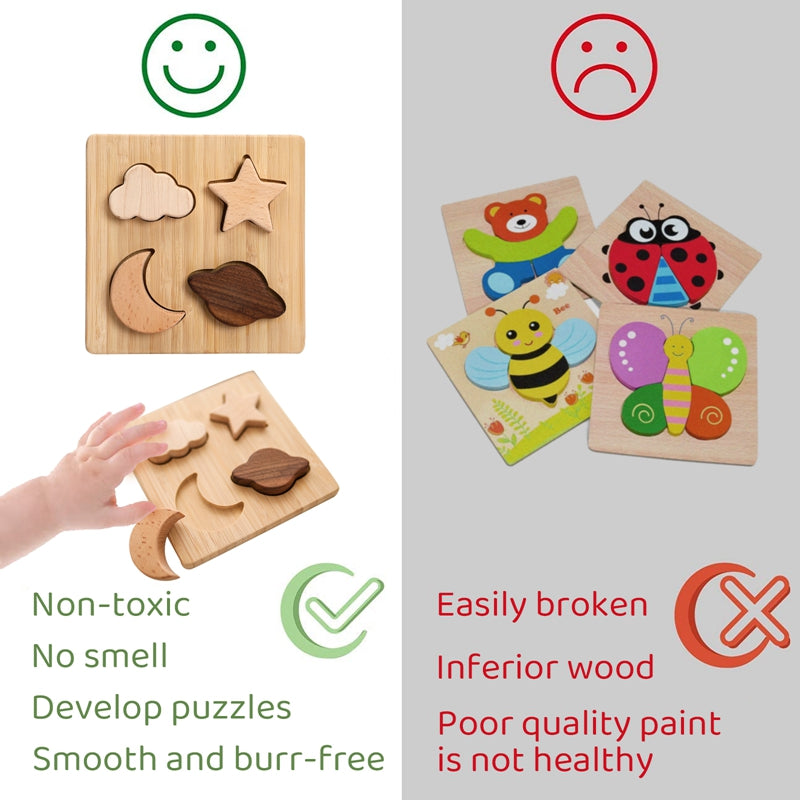 Safe and Durable Wooden Puzzle for Toddlers
