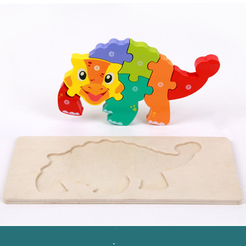 Wooden 3D Dinosaur Puzzle for Kids - Educational and Fun - MAMTASTIC