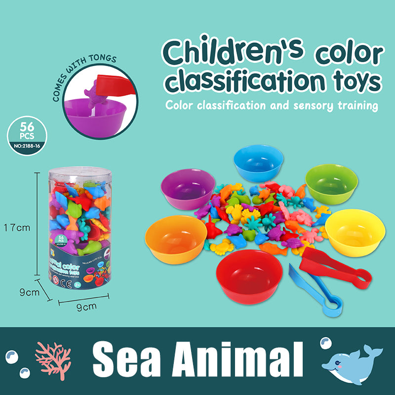 Color Sorting Toys for Toddlers: Animal Theme, Fine Motor Skills - MAMTASTIC