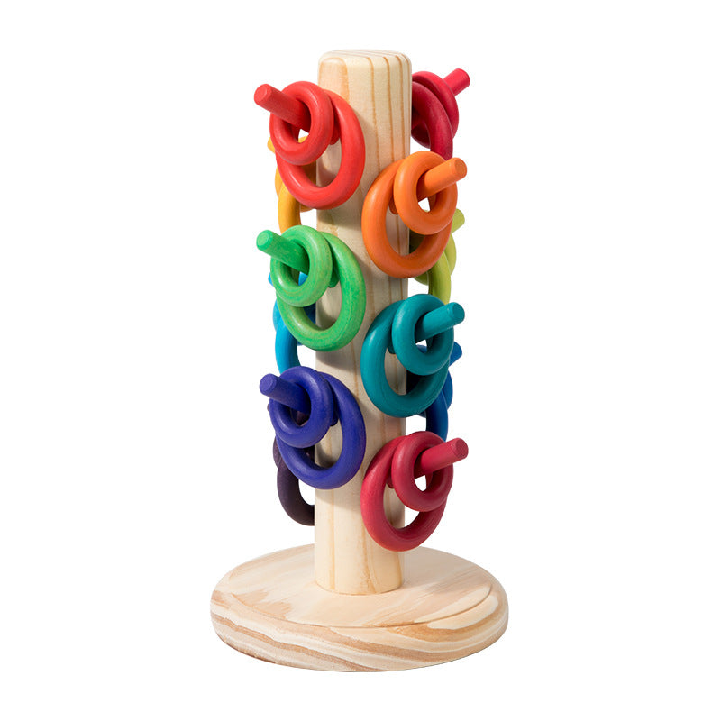 Best Wooden Ring Toy for Fine Motor Skills and Color Recognition