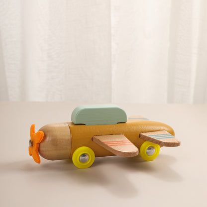Cute Wooden Airplane Toy for Imaginative Play - Fun Wooden Airplane Toy