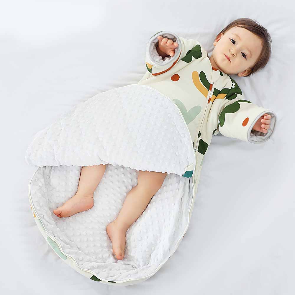 Children's Velvet Thick Anti-Kick Quilt Sleeping Bag with Sleaves - MAMTASTIC