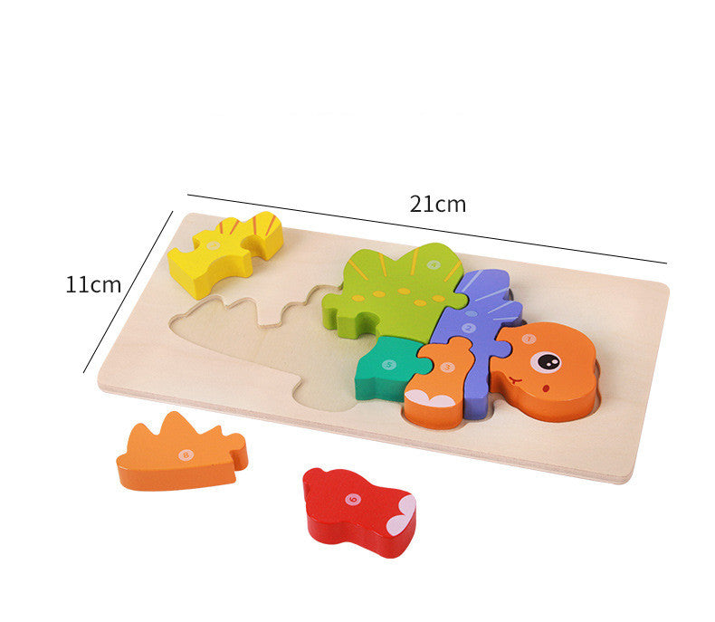 Wooden 3D Dinosaur Puzzle for Kids - Educational and Fun - MAMTASTIC