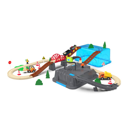 Wooden Track Train With Storage Box Toys