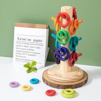 Color Sorting Ring Toy for Preschoolers - Fine Motor Skills Development