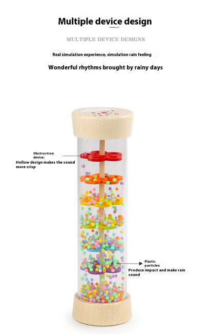 Wooden Rain Sound Tube for Babies and Toddlers