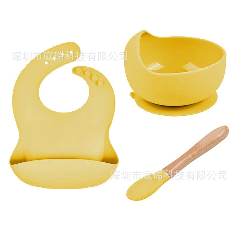 Waterproof Silicone Baby Bib With Food Catcher - Turmeric - CJYE192712215OL