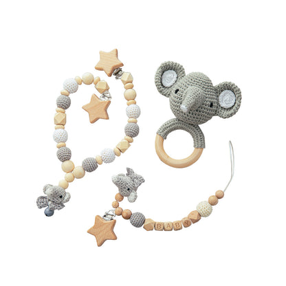 Wooden Pacifier Chain For Baby - Elephant - CJJT174825502BY