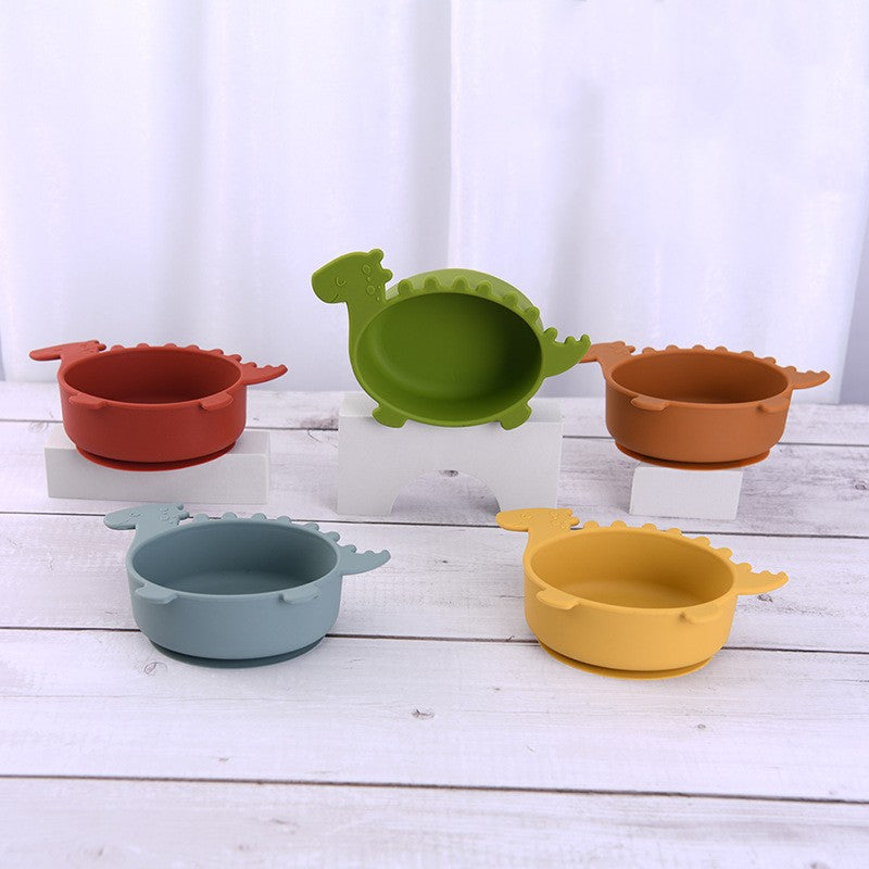 Silicone Suction Bowl for Babies - Non-Slip, Easy Clean, Dinosaur Design - MAMTASTIC