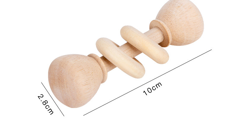 Wooden Rattle Set for Babies - Natural Wood Teething Toys for Infants - MAMTASTIC