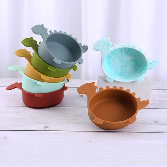 Children's Anti-Fall Suction Silicone Dinosour Bowl - MAMTASTIC