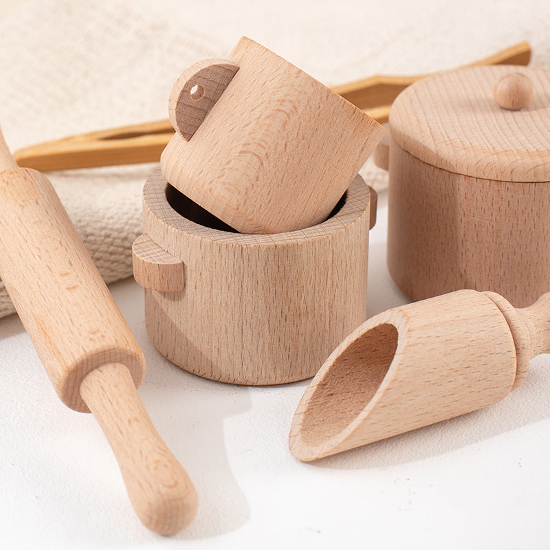 Wooden Tea Set for Role-Playing - Encourages Imaginative Play and Social Skills