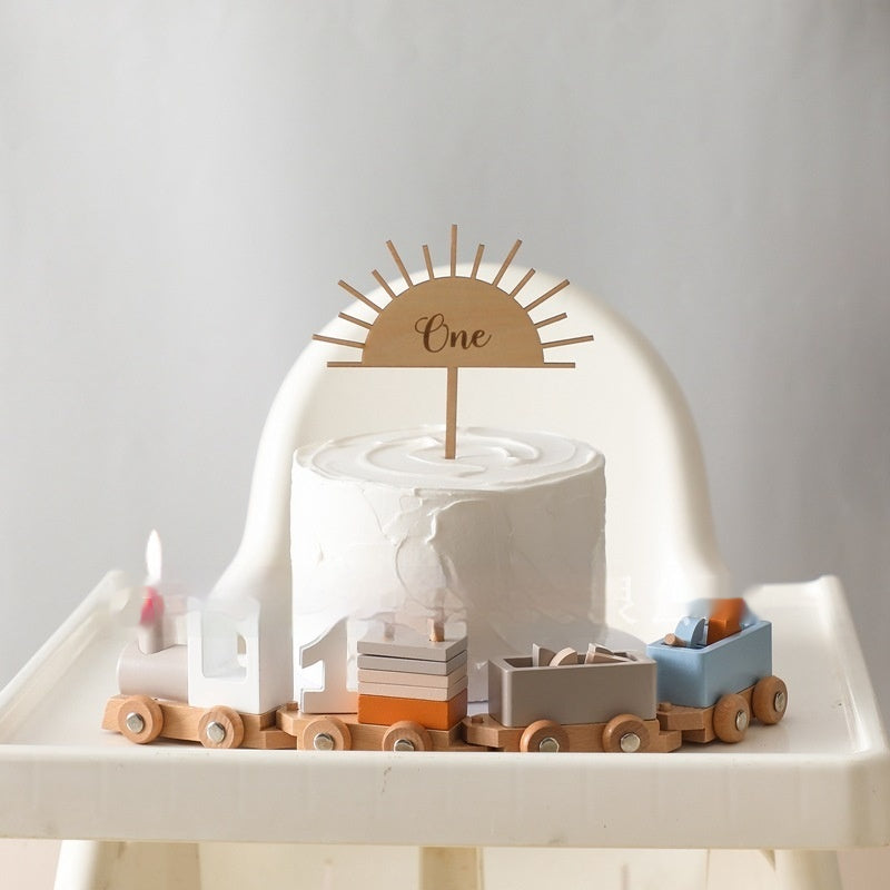 Educational Wooden Train Toy for Toddlers - Montessori Learning and Building Blocks