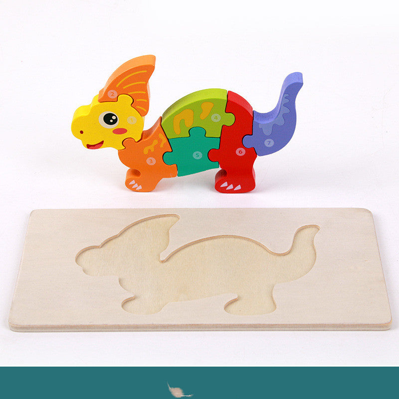 Wooden 3D Dinosaur Puzzle for Kids - Educational and Fun - MAMTASTIC