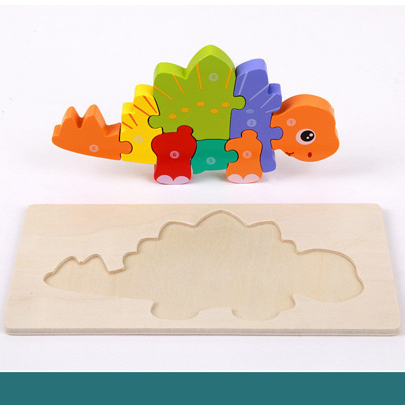 Wooden 3D Dinosaur Puzzle for Kids - Educational and Fun - MAMTASTIC