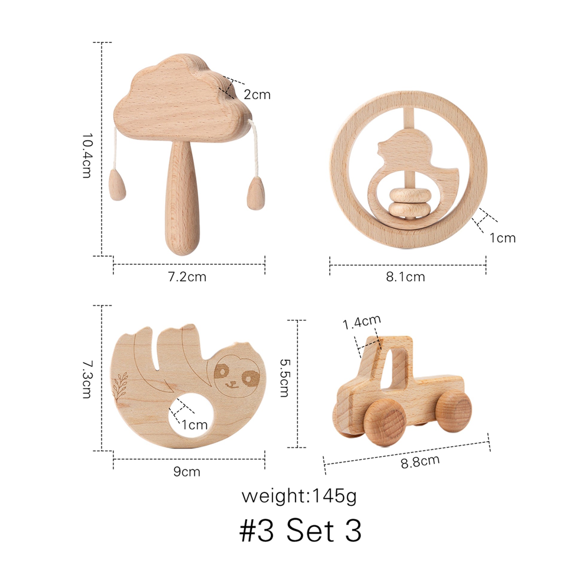 Image of Eco-Friendly Wooden Toys for Toddlers - Developmental Toys for 0-3 Year Olds