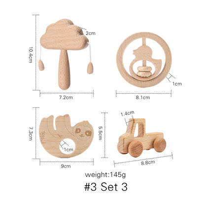 Image of Eco-Friendly Wooden Toys for Toddlers - Developmental Toys for 0-3 Year Olds