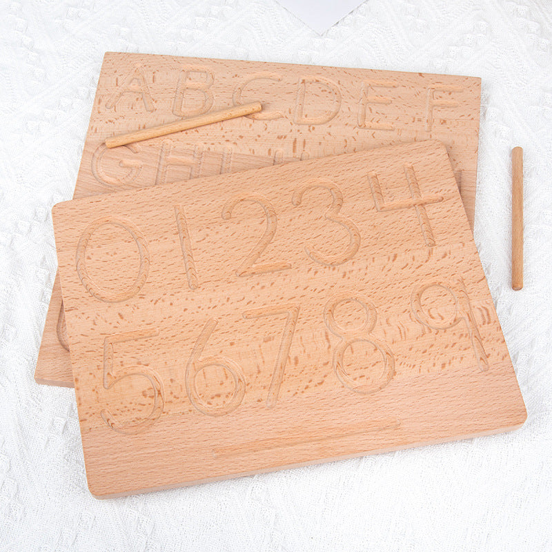 Wooden Concave Convex Lettering Board for Early Montessori Education - MAMTASTIC