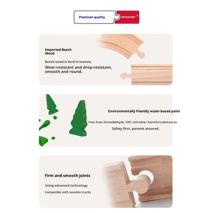 Wooden Track Train With Storage Box Toys