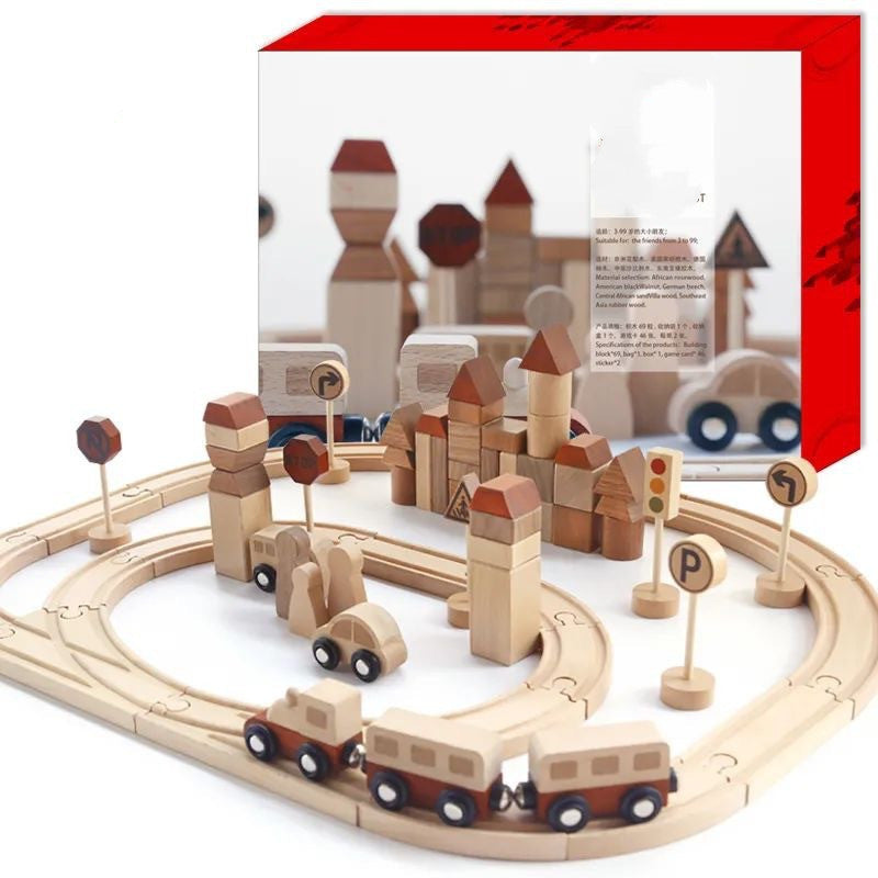 Wooden Creative Forest Track Children Puzzle To Build Urban Rail Transit Wooden Toys - Forest track - CJJM127540801AZ