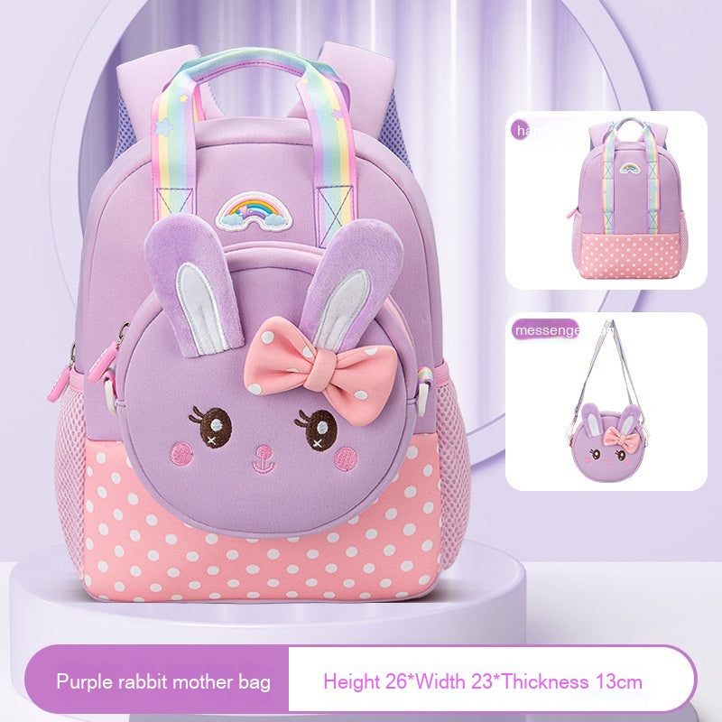 Cute Bunny Backpack For Toddlers - Purple Rabbit 26x23x13CM - CJYD199996802BY