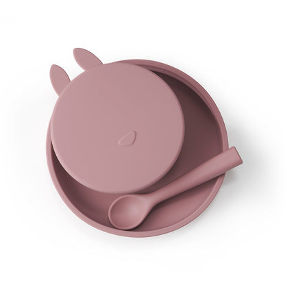 Silicone Baby Dinner Plate and Rabbit Bowl Set - MAMTASTIC