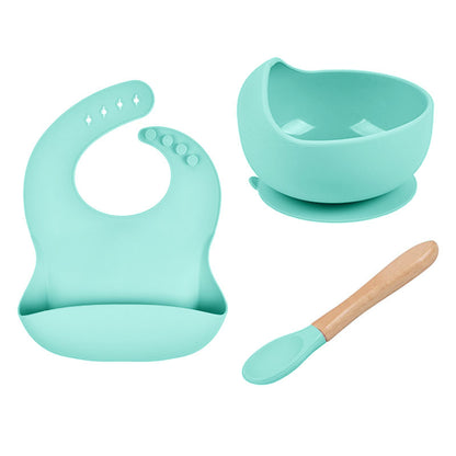 Waterproof Silicone Baby Bib With Food Catcher - Mint Green - CJYE192712203CX