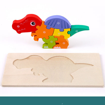 Wooden 3D Dinosaur Puzzle for Kids - Educational and Fun - MAMTASTIC