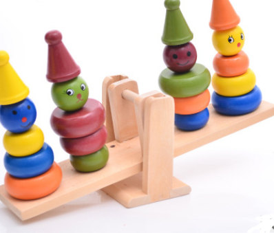 Wooden Clown Balance Ring Puzzle - MAMTASTIC