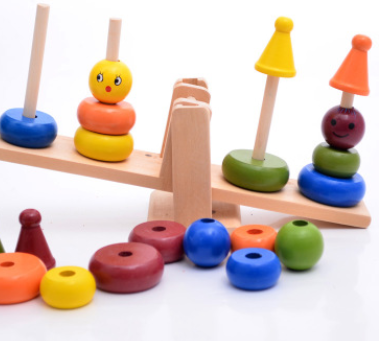 Wooden Clown Balance Ring Puzzle - MAMTASTIC