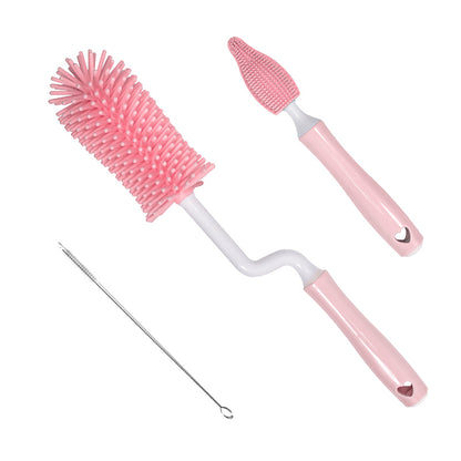 Silicone Baby Bottle and Straw Brush Cleaner Set - MAMTASTIC