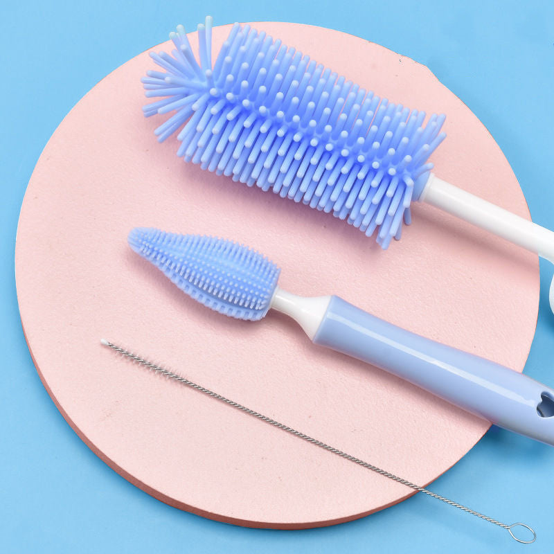 Silicone Baby Bottle and Straw Brush Cleaner Set - MAMTASTIC