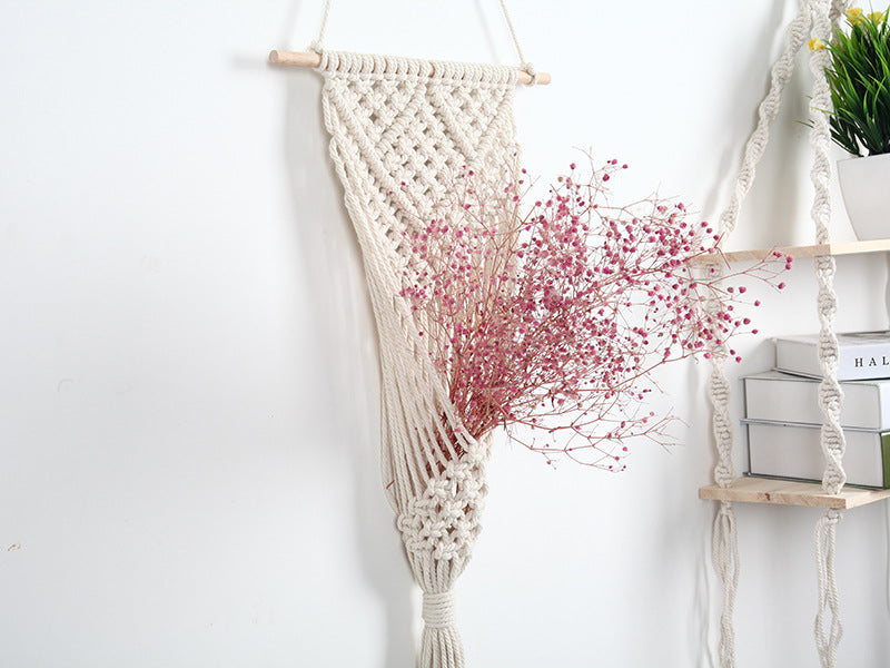 Woven Net Bag Flower Basket Wall Decor - MAMTASTIC