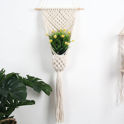 Woven Net Bag Flower Basket Wall Decor - MAMTASTIC
