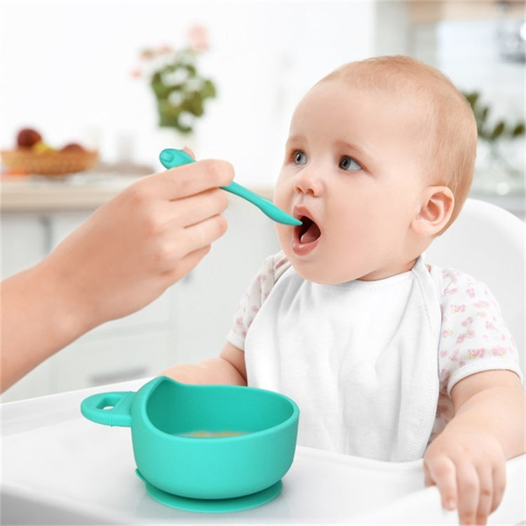 3-Piece Silicone Baby Bowl and Spoon Set with Suction Cup - MAMTASTIC