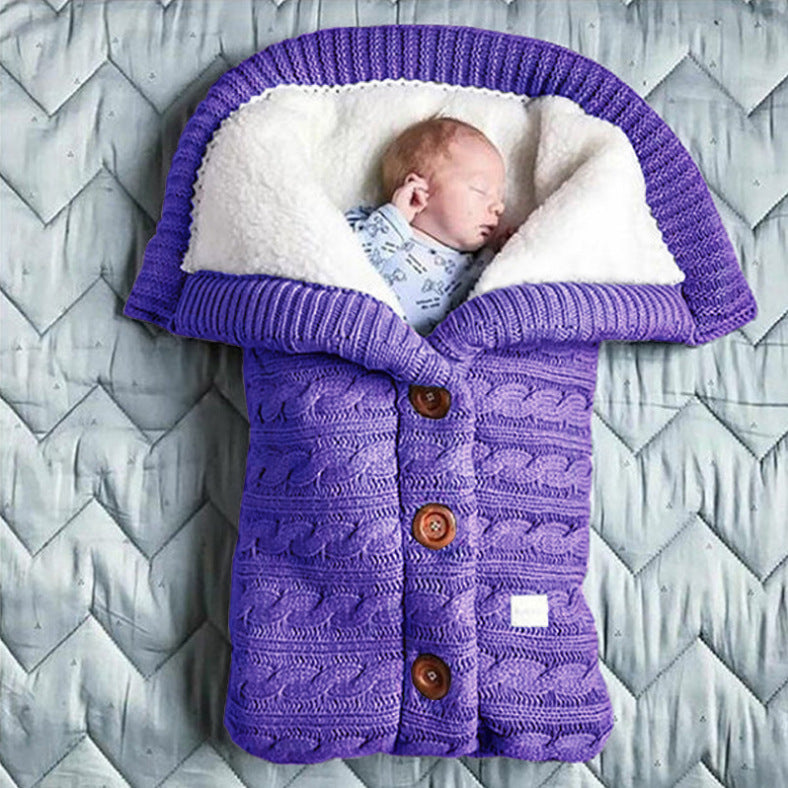 Soft Vintage Button Sweater Winter Baby Sleeping Bag - MAMTASTIC