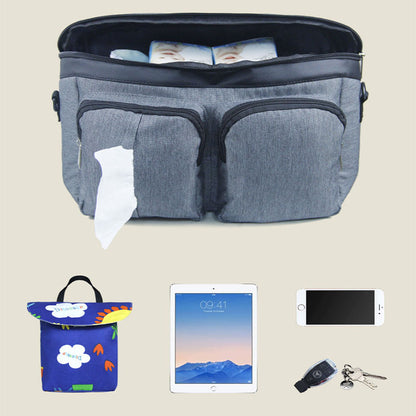 Premium Dual Compartment Universal Stroller Bag with Wipes Dispenser - MAMTASTIC