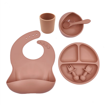 Baby Cutlery Set with Silicone Bib, Cup, and Spoon - MAMTASTIC