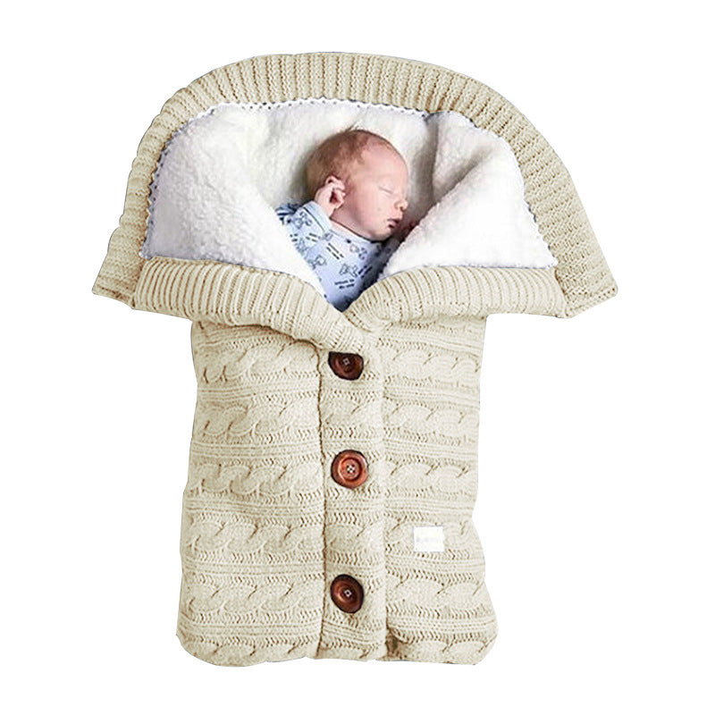 Soft Vintage Button Sweater Winter Baby Sleeping Bag